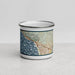 Front View Custom Pismo Beach California Map Enamel Mug in Woodblock
