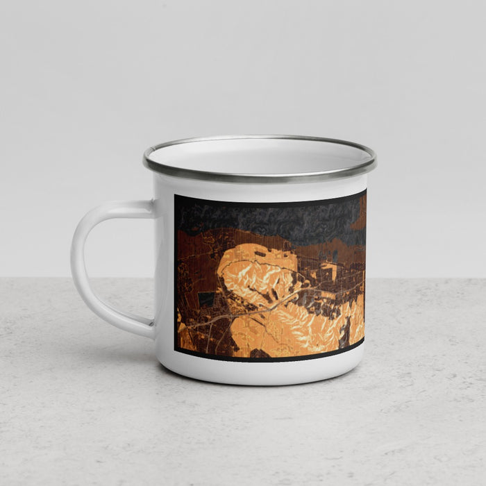 Left View Custom Pittsburg California Map Enamel Mug in Ember