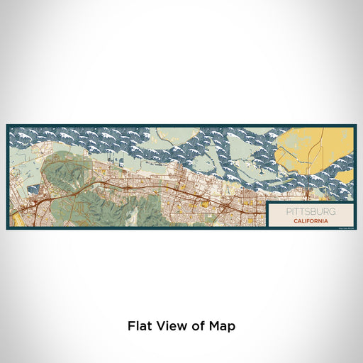 Flat View of Map Custom Pittsburg California Map Enamel Mug in Woodblock