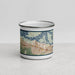Front View Custom Pittsburg California Map Enamel Mug in Woodblock