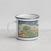 Left View Custom Pittsburg California Map Enamel Mug in Woodblock