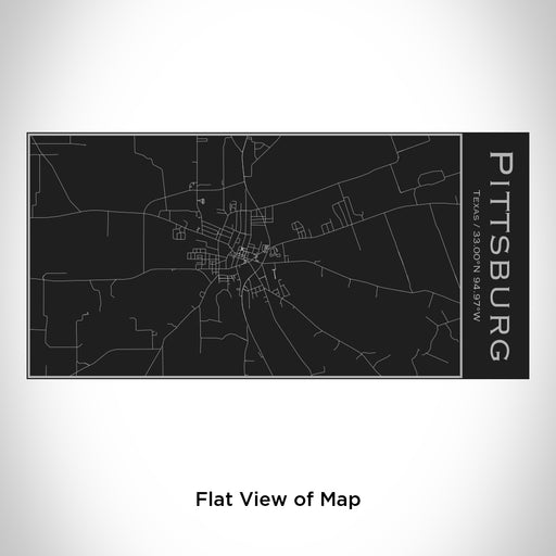 Rendered View of Pittsburg Texas Map Engraving on 17oz Stainless Steel Insulated Cola Bottle in Black