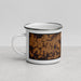 Left View Custom Pittsburg Texas Map Enamel Mug in Ember