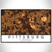 Pittsburg Texas Map Print Landscape Orientation in Ember Style With Shaded Background
