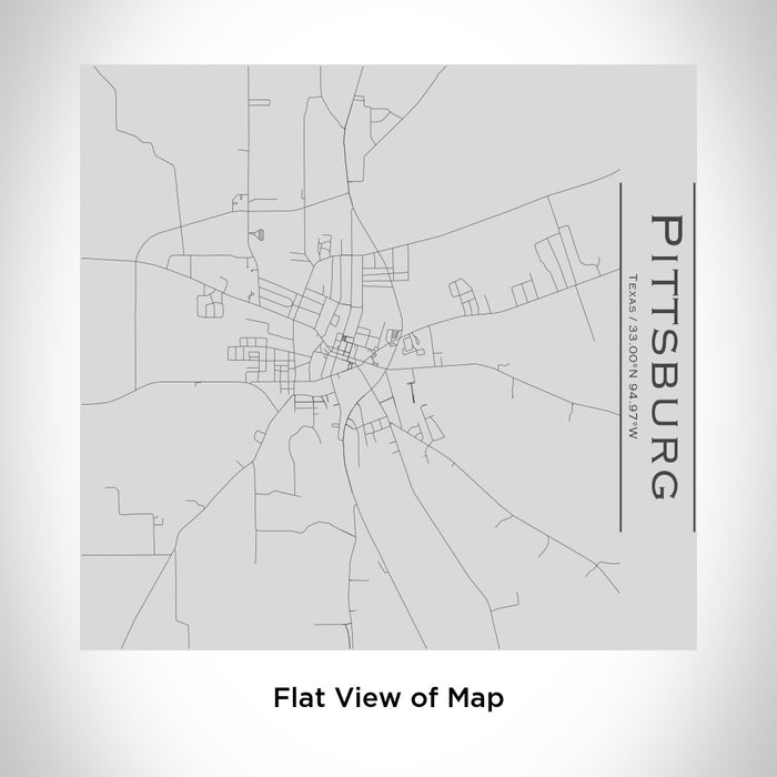 Rendered View of Pittsburg Texas Map Engraving on 17oz Stainless Steel Insulated Tumbler