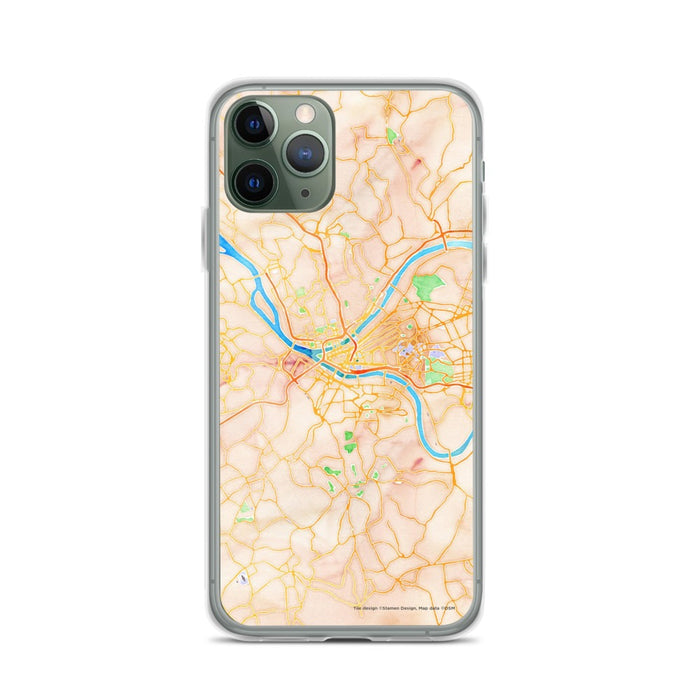 Custom Pittsburgh Pennsylvania Map Phone Case in Watercolor