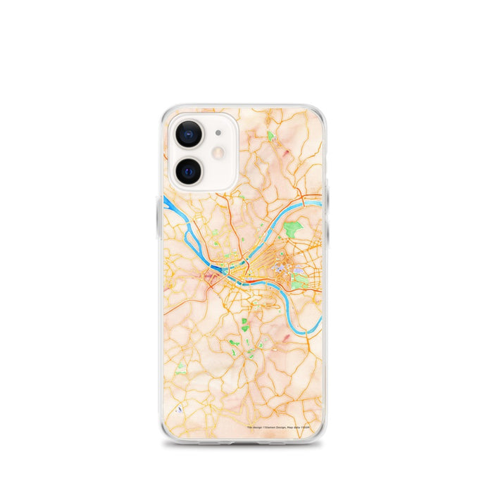 Custom Pittsburgh Pennsylvania Map iPhone 12 mini Phone Case in Watercolor
