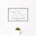 12x18 Pittsford New York Map Print Landscape Orientation in Classic Style With Small Cactus Plant in White Planter