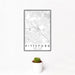 12x18 Pittsford New York Map Print Portrait Orientation in Classic Style With Small Cactus Plant in White Planter