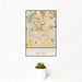 12x18 Pittsford New York Map Print Portrait Orientation in Woodblock Style With Small Cactus Plant in White Planter