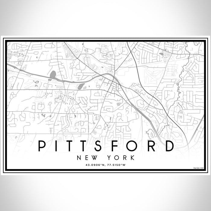 Pittsford New York Map Print Landscape Orientation in Classic Style With Shaded Background