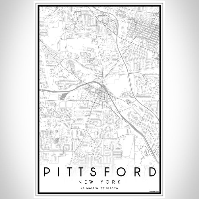 Pittsford New York Map Print Portrait Orientation in Classic Style With Shaded Background