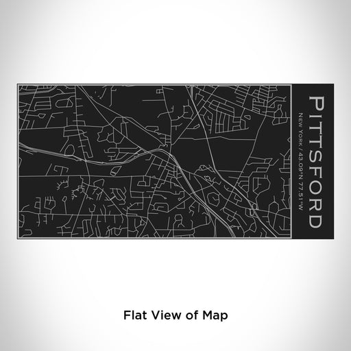 Rendered View of Pittsford New York Map Engraving on 17oz Stainless Steel Insulated Cola Bottle in Black