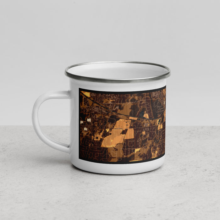 Left View Custom Pittsford New York Map Enamel Mug in Ember