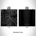 Rendered View of Pittsford New York Map Engraving on 6oz Stainless Steel Flask in Black