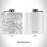 Rendered View of Pittsford New York Map Engraving on 6oz Stainless Steel Flask in White
