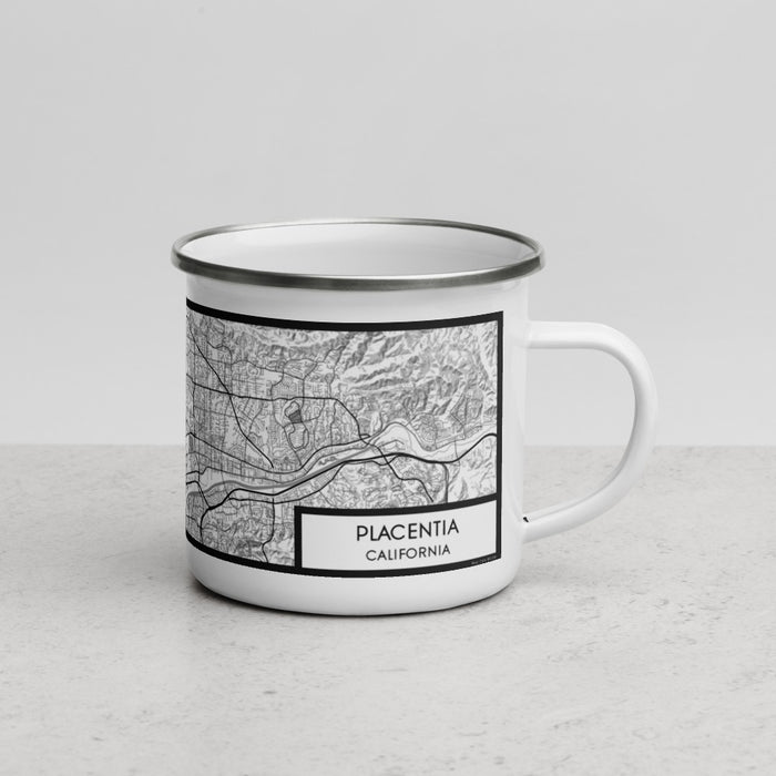 Right View Custom Placentia California Map Enamel Mug in Classic