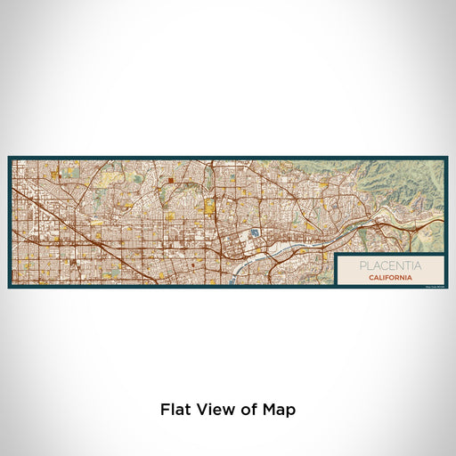 Flat View of Map Custom Placentia California Map Enamel Mug in Woodblock