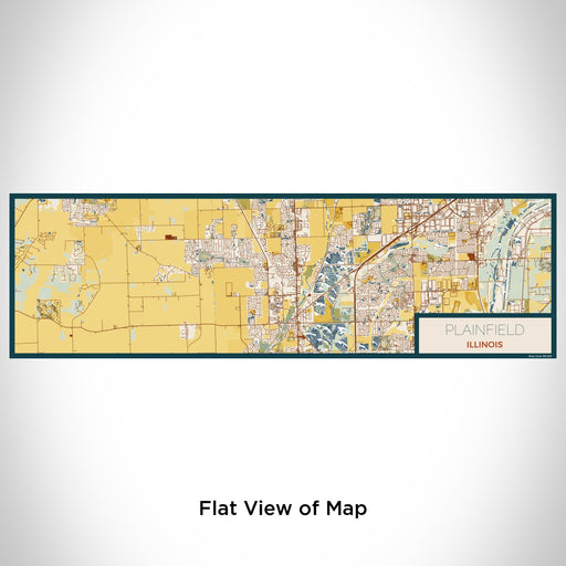 Flat View of Map Custom Plainfield Illinois Map Enamel Mug in Woodblock