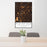 24x36 Plainfield New Hampshire Map Print Portrait Orientation in Ember Style Behind 2 Chairs Table and Potted Plant