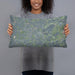 Person holding 20x12 Custom Plainfield New Hampshire Map Throw Pillow in Afternoon