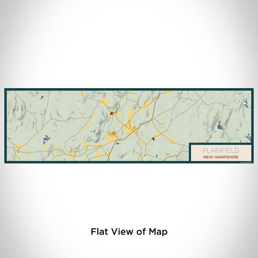 Flat View of Map Custom Plainfield New Hampshire Map Enamel Mug in Woodblock