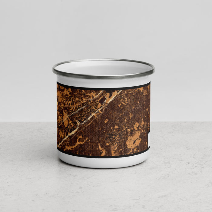 Front View Custom Plainfield New Jersey Map Enamel Mug in Ember