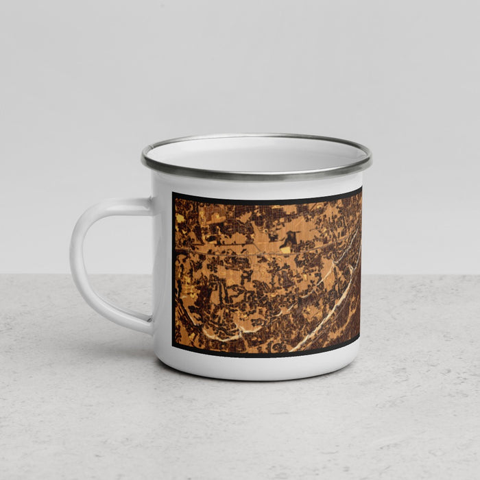 Left View Custom Plainfield New Jersey Map Enamel Mug in Ember