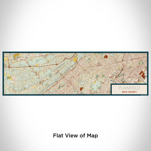Flat View of Map Custom Plainfield New Jersey Map Enamel Mug in Woodblock