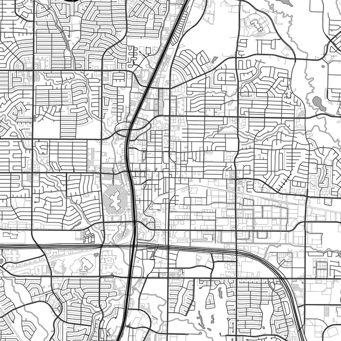 Plano Texas Map Print in Classic Style Zoomed In Close Up Showing Details