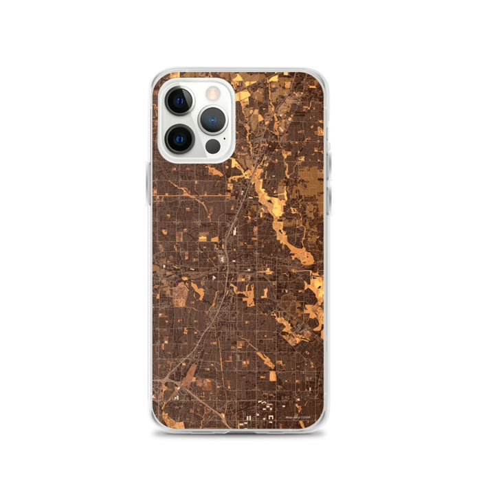Custom Plano Texas Map iPhone 12 Pro Phone Case in Ember
