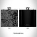 Rendered View of Plano Texas Map Engraving on 6oz Stainless Steel Flask in Black
