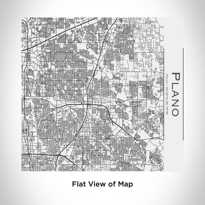 Rendered View of Plano Texas Map Engraving on 17oz Stainless Steel Insulated Tumbler in White