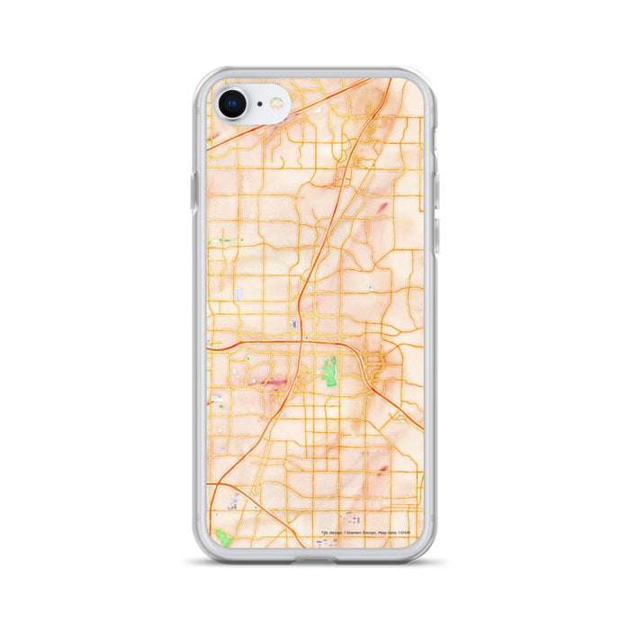 Custom Plano Texas Map iPhone SE Phone Case in Watercolor