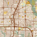 Plano Texas Map Print in Woodblock Style Zoomed In Close Up Showing Details