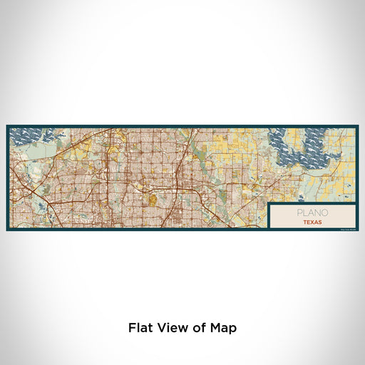 Flat View of Map Custom Plano Texas Map Enamel Mug in Woodblock