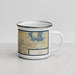 Right View Custom Plano Texas Map Enamel Mug in Woodblock