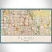 Plano Texas Map Print Landscape Orientation in Woodblock Style With Shaded Background