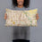 Person holding 20x12 Custom Plano Texas Map Throw Pillow in Woodblock