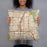 Person holding 18x18 Custom Plano Texas Map Throw Pillow in Woodblock