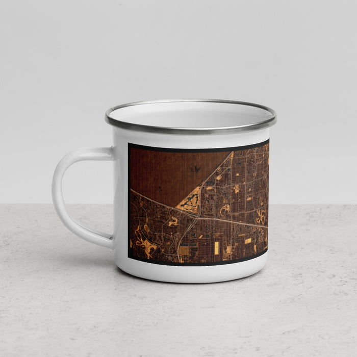 Left View Custom Plantation Florida Map Enamel Mug in Ember