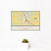 12x18 Platte City Missouri Map Print Landscape Orientation in Woodblock Style With Small Cactus Plant in White Planter