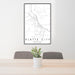 24x36 Platte City Missouri Map Print Portrait Orientation in Classic Style Behind 2 Chairs Table and Potted Plant