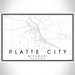 Platte City Missouri Map Print Landscape Orientation in Classic Style With Shaded Background