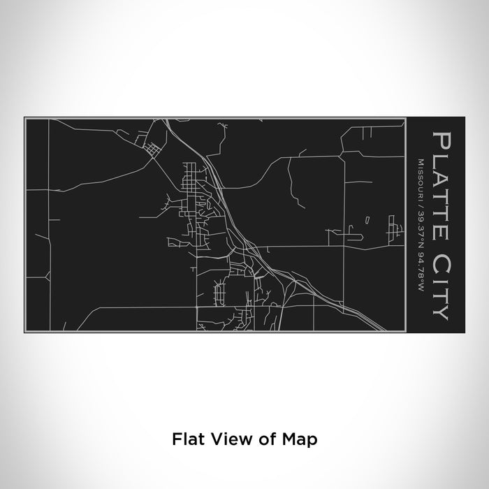 Rendered View of Platte City Missouri Map Engraving on 17oz Stainless Steel Insulated Cola Bottle in Black