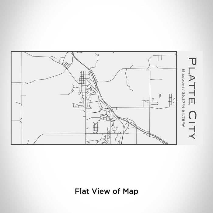 Rendered View of Platte City Missouri Map Engraving on 17oz Stainless Steel Insulated Cola Bottle in White