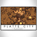 Platte City Missouri Map Print Landscape Orientation in Ember Style With Shaded Background
