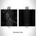 Rendered View of Platte City Missouri Map Engraving on 6oz Stainless Steel Flask in Black
