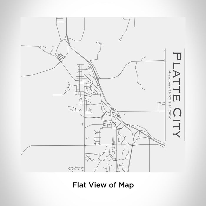 Rendered View of Platte City Missouri Map Engraving on 17oz Stainless Steel Insulated Tumbler in White