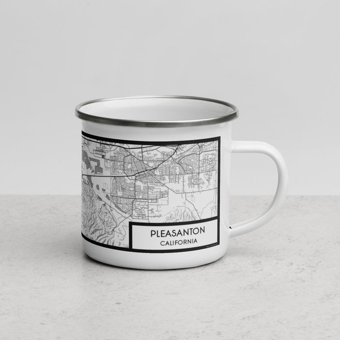 Right View Custom Pleasanton California Map Enamel Mug in Classic